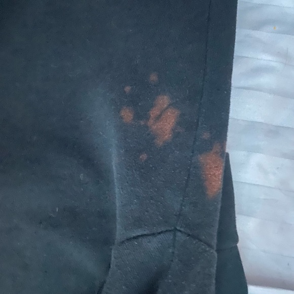 ☾.݁ᛪ༙ XL Ghost Band Zip Up Hoodie - SMALL BLEACH STAINS AND PAINT + NO STRING - Picture 8 of 8